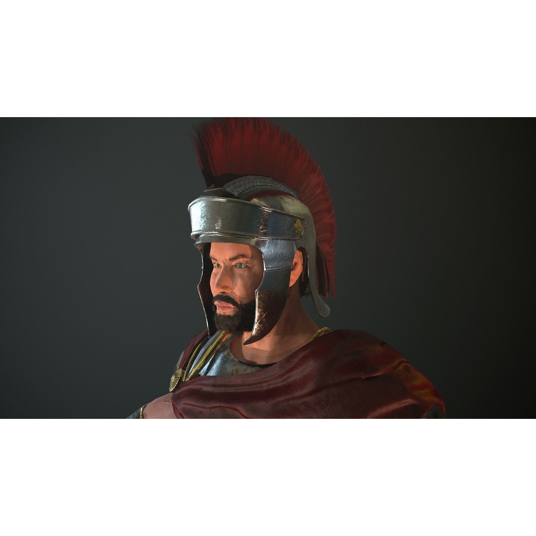 Roman Soldier 3D Model – Low Poly Rigged Character with PBR Textures - View 29