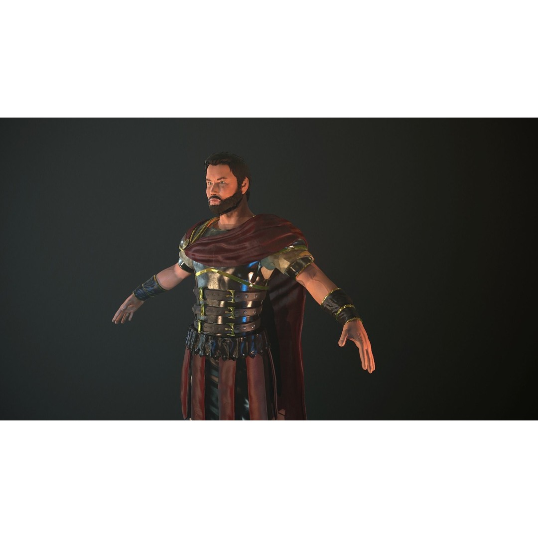 Roman Soldier 3D Model – Low Poly Rigged Character with PBR Textures - View 3