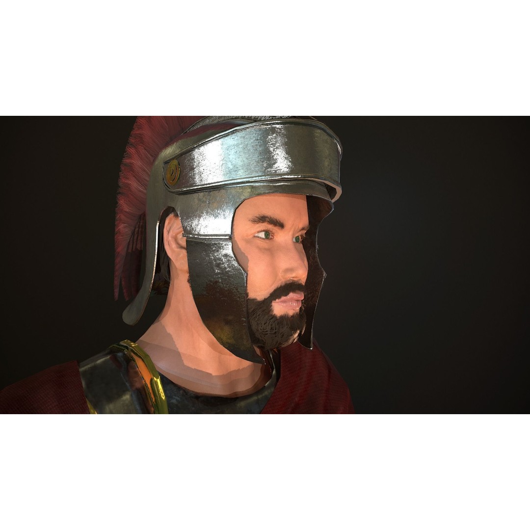Roman Soldier 3D Model – Low Poly Rigged Character with PBR Textures - View 31