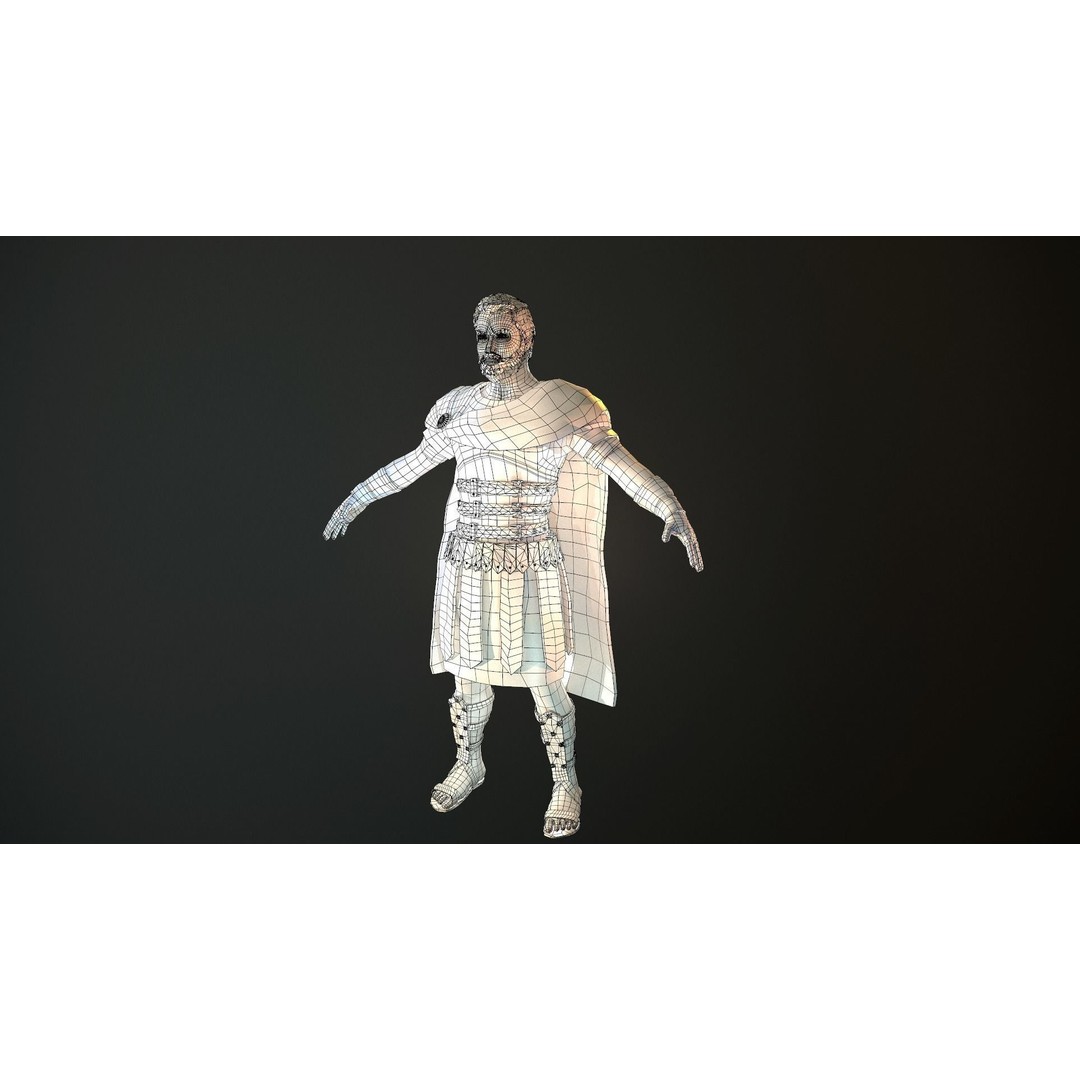 Roman Soldier 3D Model – Low Poly Rigged Character with PBR Textures - View 33