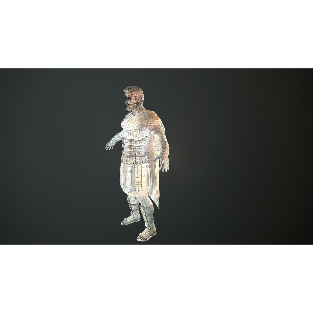 Roman Soldier 3D Model – Low Poly Rigged Character with PBR Textures - View 34