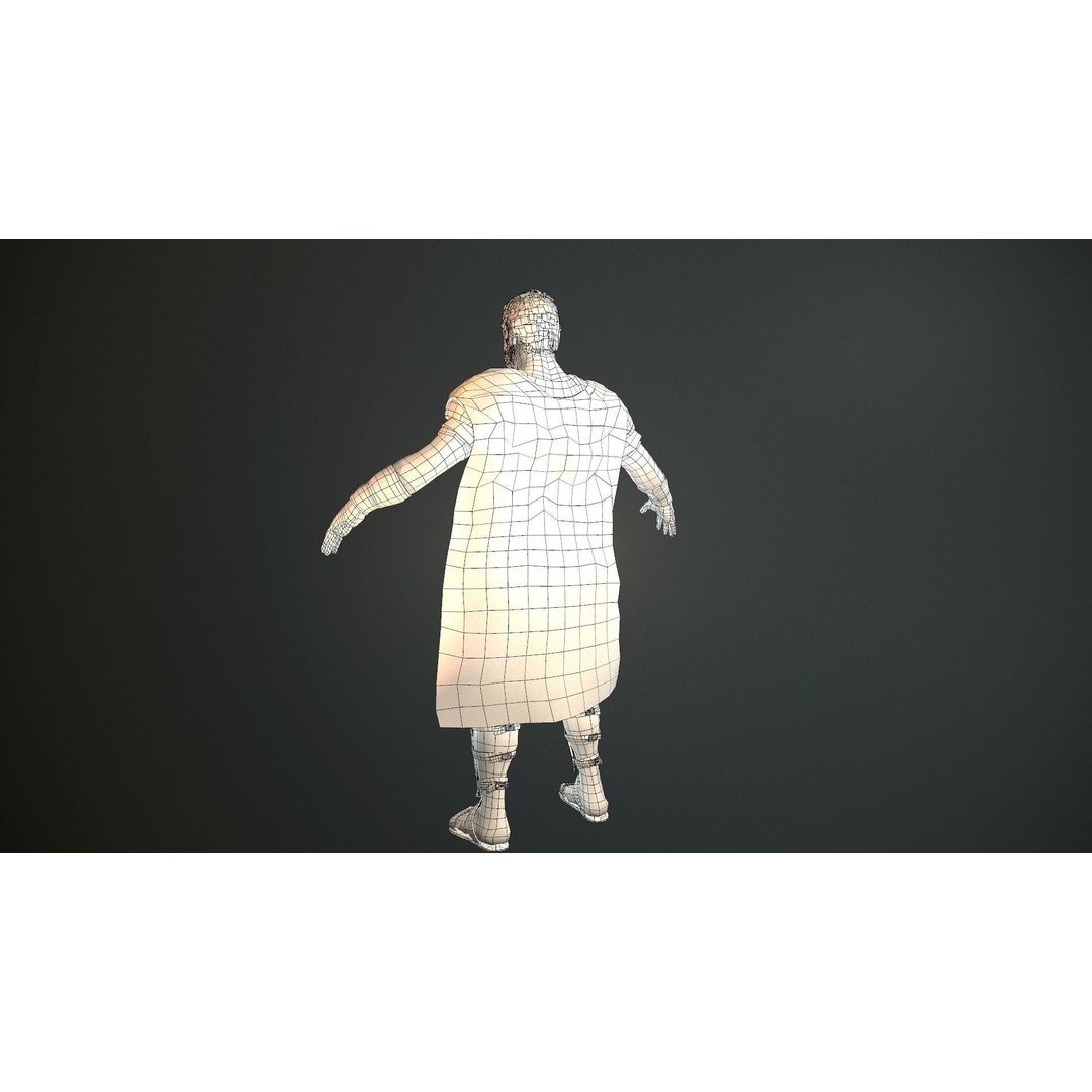 Roman Soldier 3D Model – Low Poly Rigged Character with PBR Textures - View 35