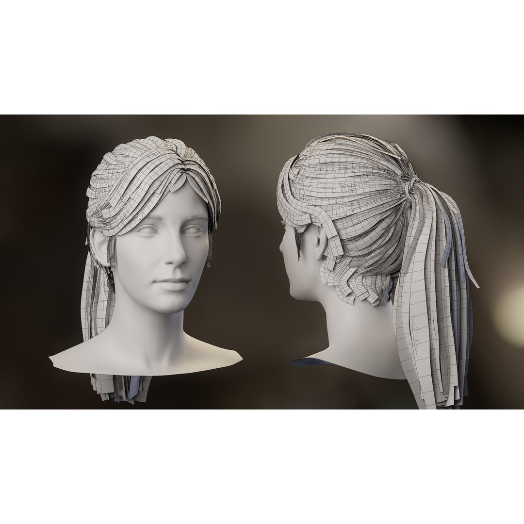 Hair Card 3D Model – Realistic Hairstyles Collection, Blender & OBJ - View 11