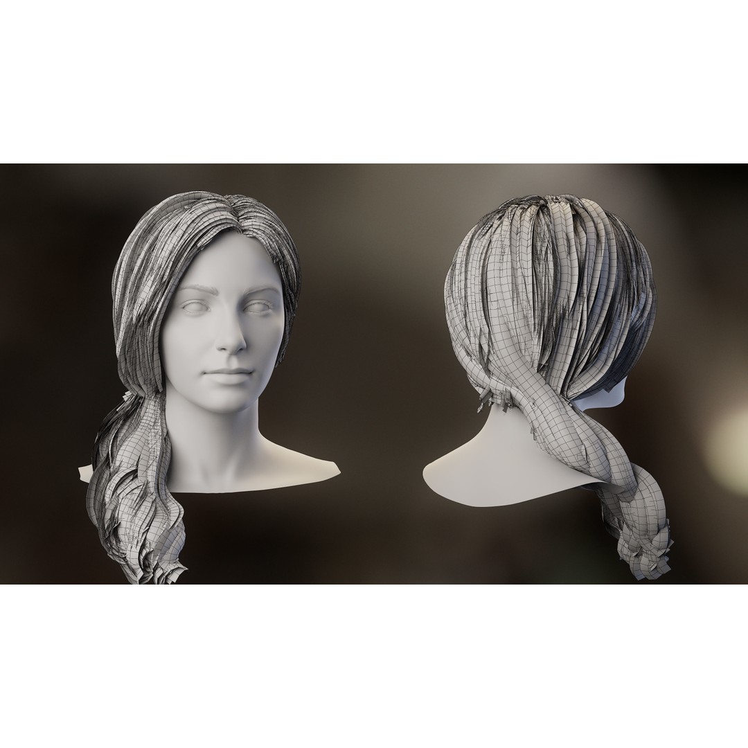 Hair Card 3D Model – Realistic Hairstyles Collection, Blender & OBJ - View 15
