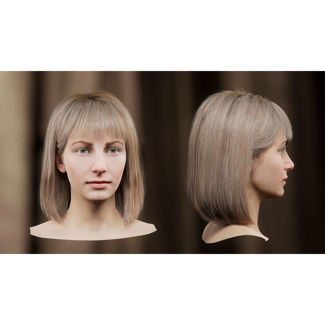 Hair Card 3D Model – Realistic Hairstyles Collection, Blender & OBJ - View 17