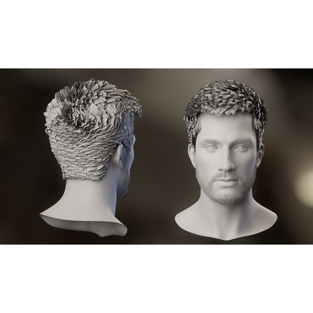 Hair Card 3D Model – Realistic Hairstyles Collection, Blender & OBJ - View 23