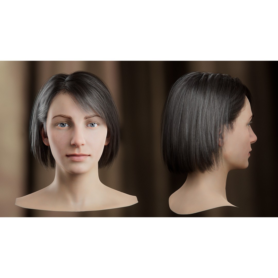 Hair Card 3D Model – Realistic Hairstyles Collection, Blender & OBJ - View 24