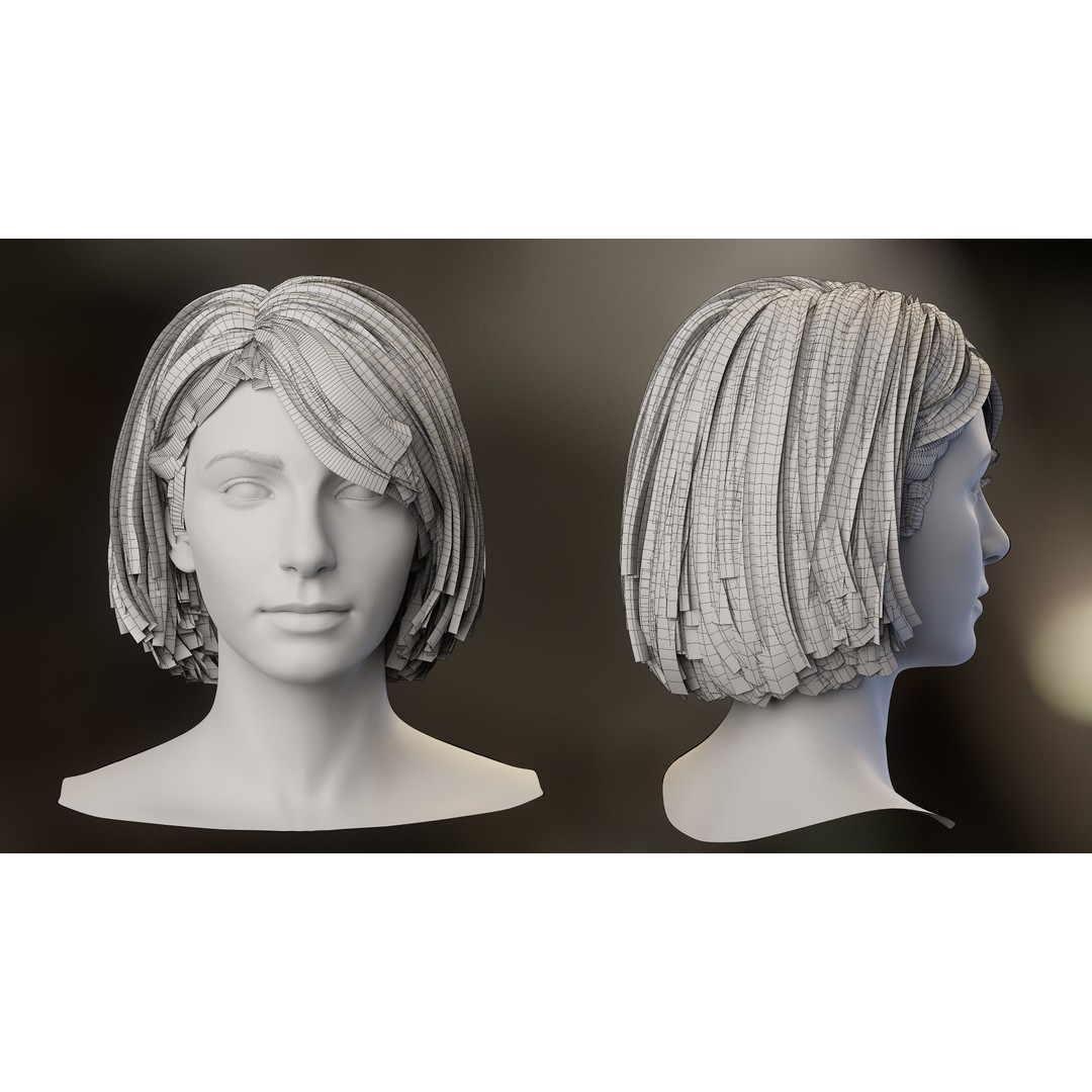 Hair Card 3D Model – Realistic Hairstyles Collection, Blender & OBJ - View 27
