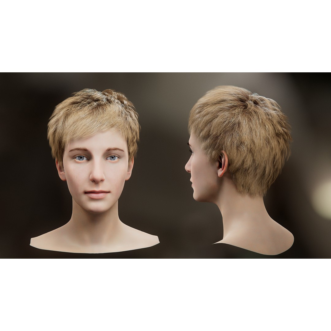 Hair Card 3D Model – Realistic Hairstyles Collection, Blender & OBJ - View 29