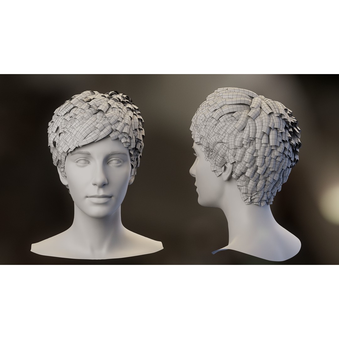 Hair Card 3D Model – Realistic Hairstyles Collection, Blender & OBJ - View 30