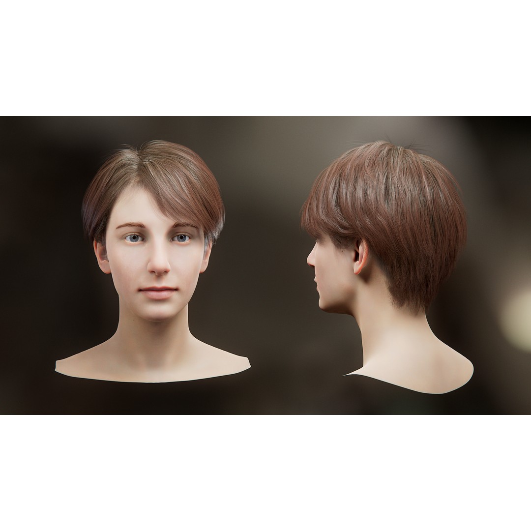 Hair Card 3D Model – Realistic Hairstyles Collection, Blender & OBJ - View 31