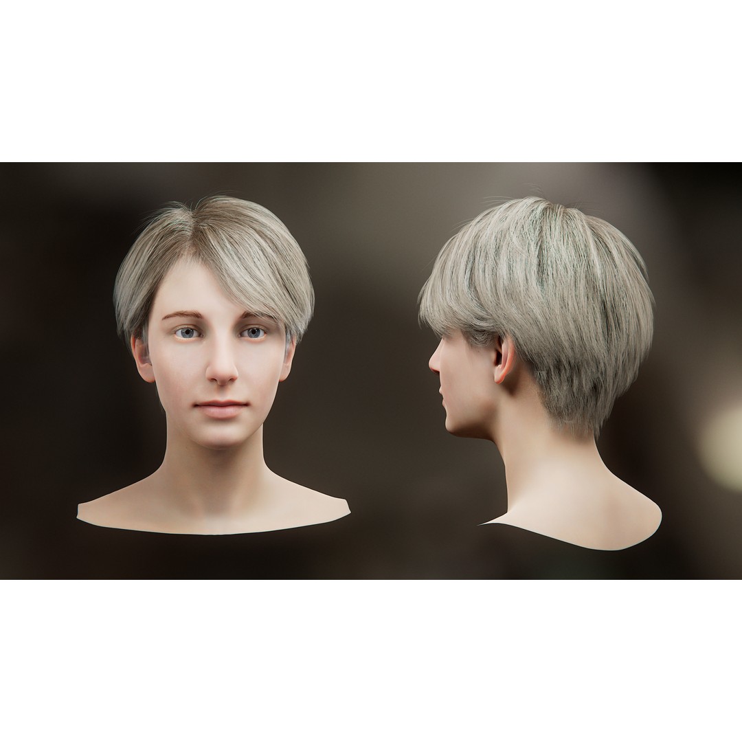 Hair Card 3D Model – Realistic Hairstyles Collection, Blender & OBJ - View 32