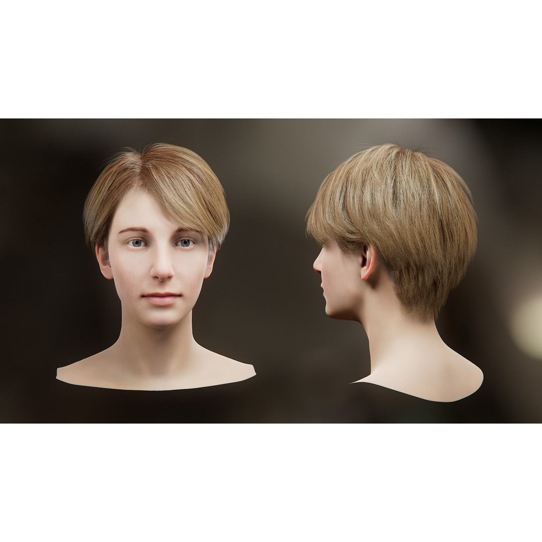 Hair Card 3D Model – Realistic Hairstyles Collection, Blender & OBJ - View 33
