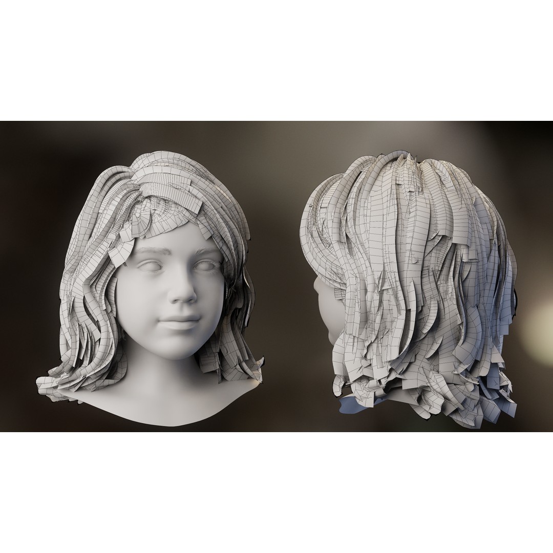 Hair Card 3D Model – Realistic Hairstyles Collection, Blender & OBJ - View 38