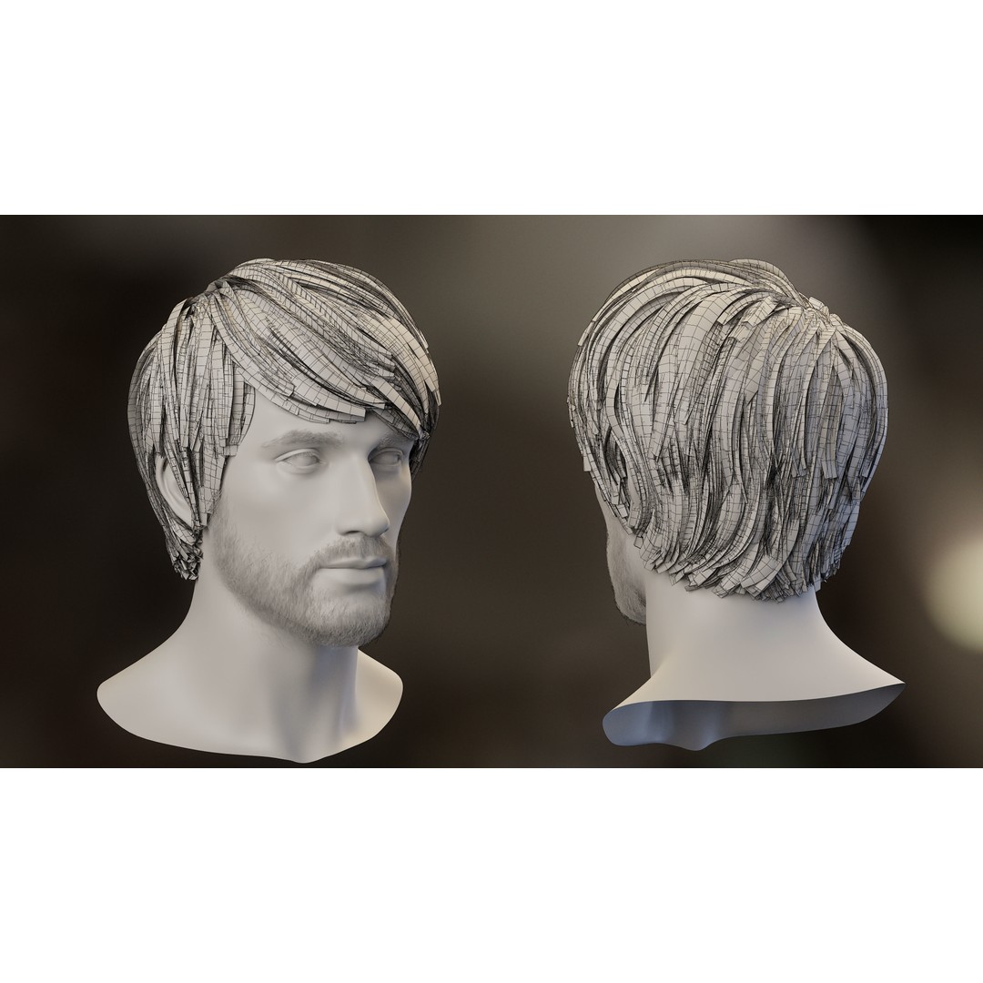 Hair Card 3D Model – Realistic Hairstyles Collection, Blender & OBJ - View 5