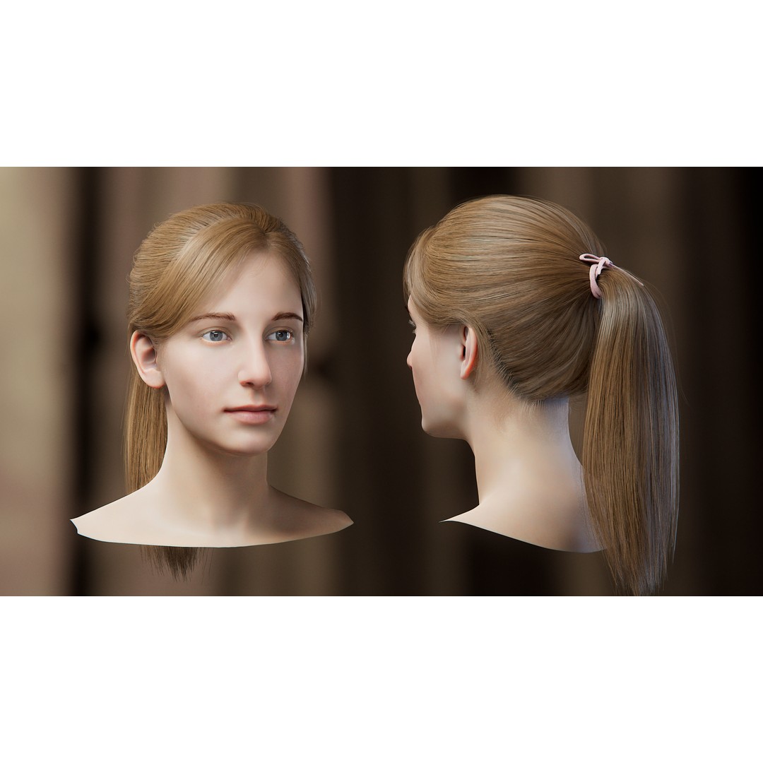Hair Card 3D Model – Realistic Hairstyles Collection, Blender & OBJ - View 9