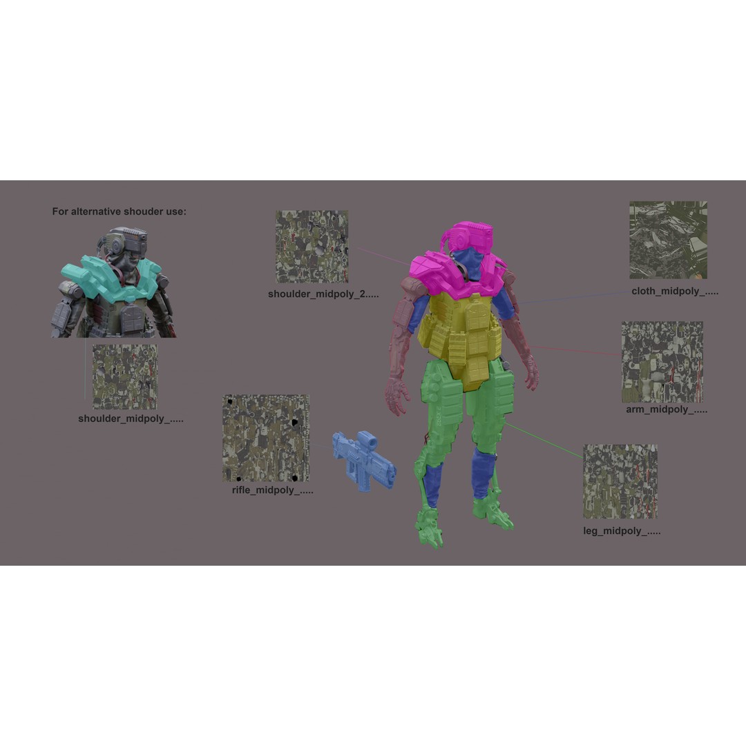 Robot Amak 3D Model – Low Poly Rigged Sci-Fi Character for Unity & Unreal - View 26