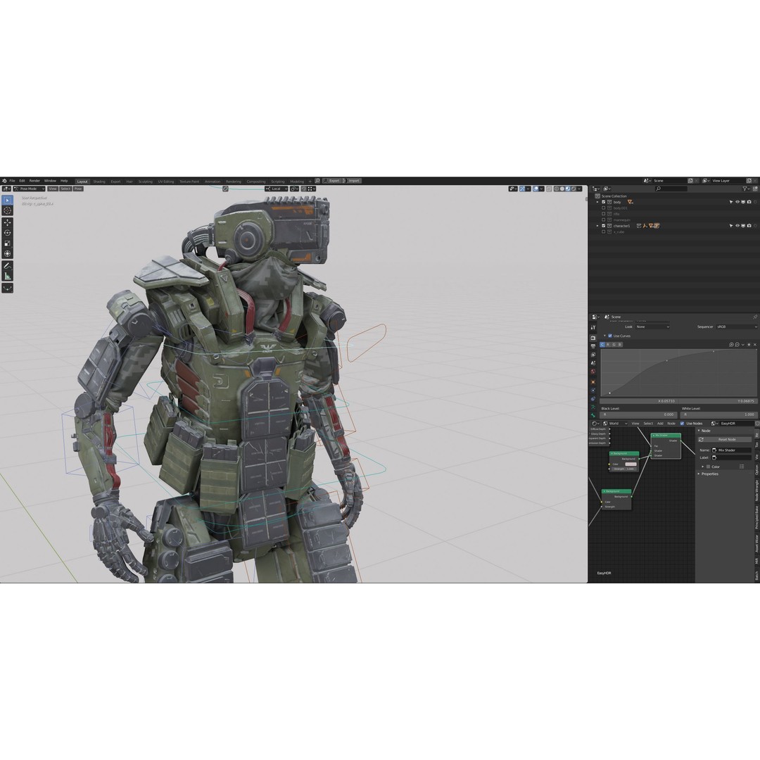 Robot Amak 3D Model – Low Poly Rigged Sci-Fi Character for Unity & Unreal - View 29