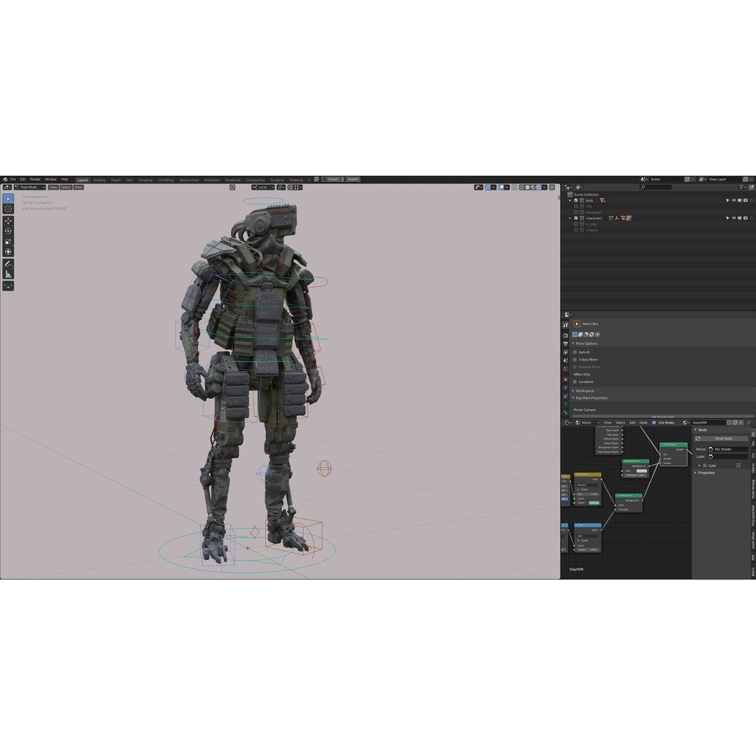 Robot Amak 3D Model – Low Poly Rigged Sci-Fi Character for Unity & Unreal - View 30