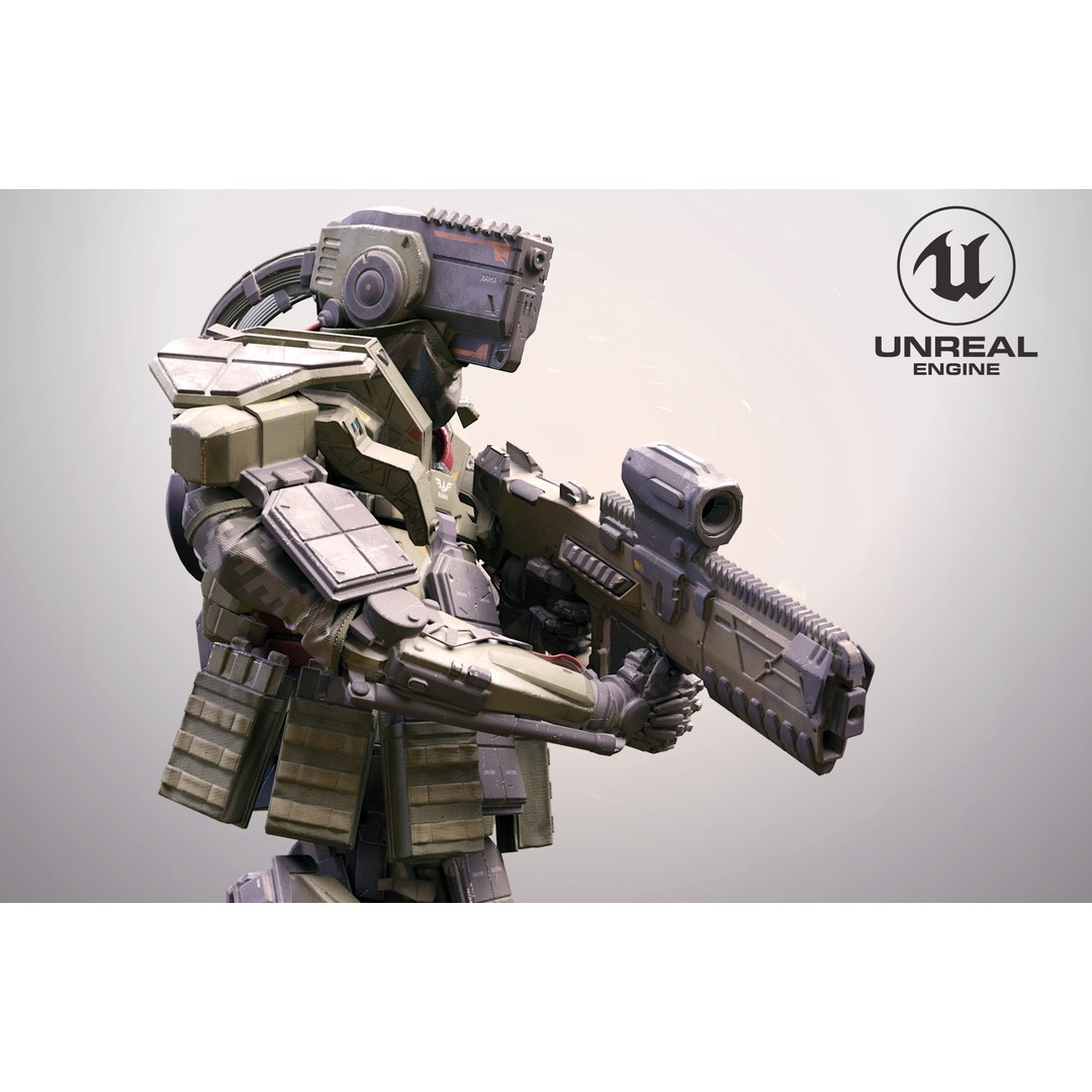 Robot Amak 3D Model – Low Poly Rigged Sci-Fi Character for Unity & Unreal - View 5