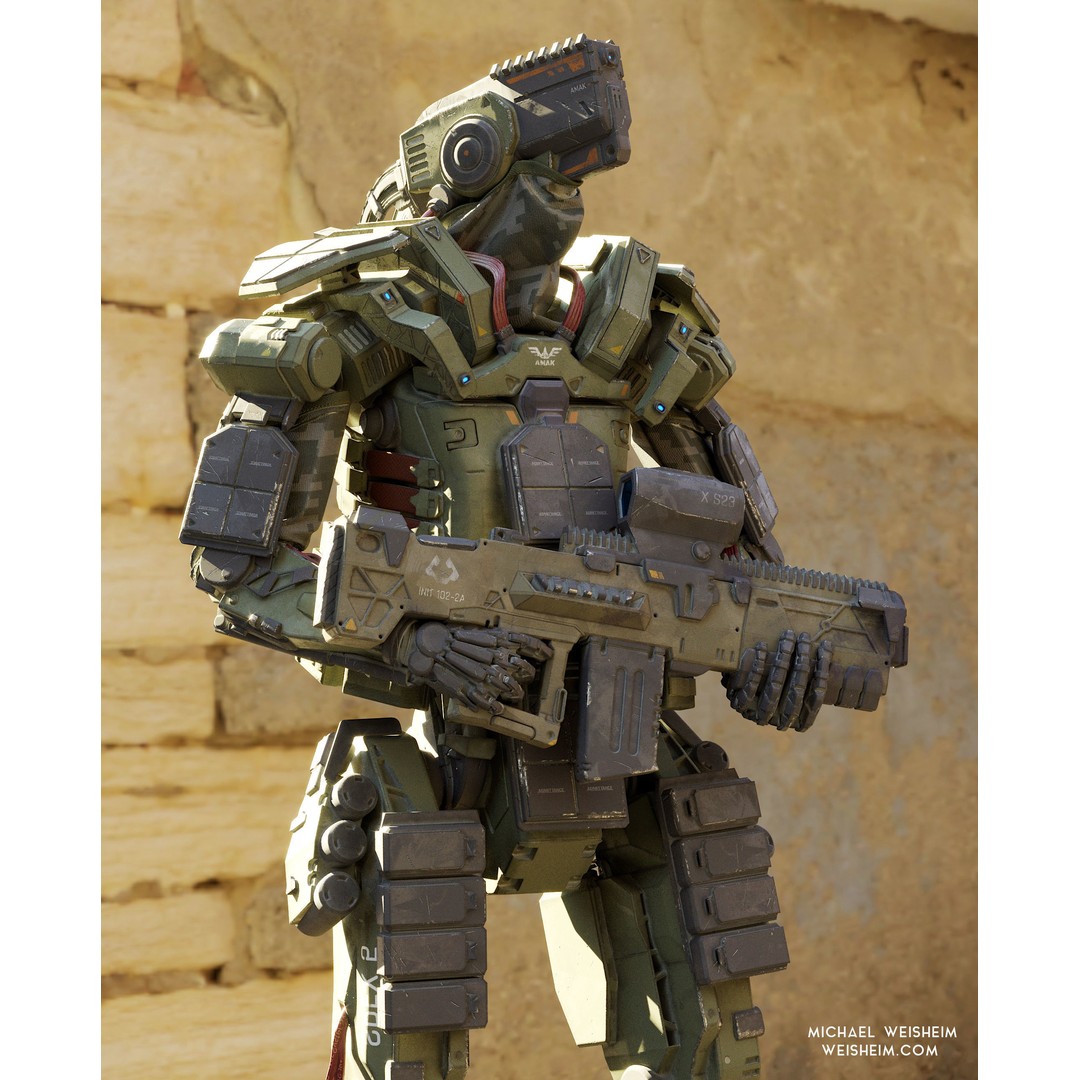 Robot Amak 3D Model – Low Poly Rigged Sci-Fi Character for Unity & Unreal - View 7
