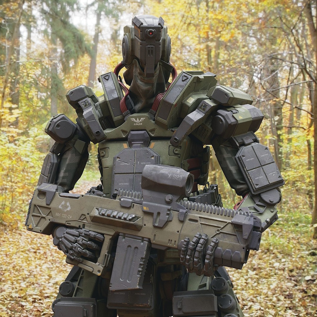 Robot Amak 3D Model – Low Poly Rigged Sci-Fi Character for Unity & Unreal - View 9