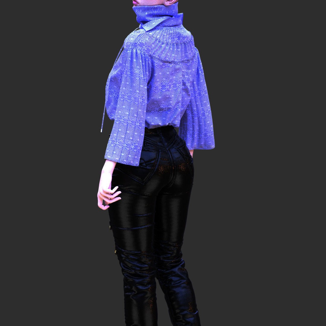 Leather Suits Set 3D Model – Stylish Female Clothing, FBX & OBJ Formats - View 13