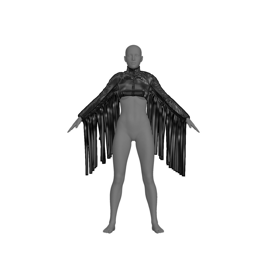 Leather Suits Set 3D Model – Stylish Female Clothing, FBX & OBJ Formats - View 24