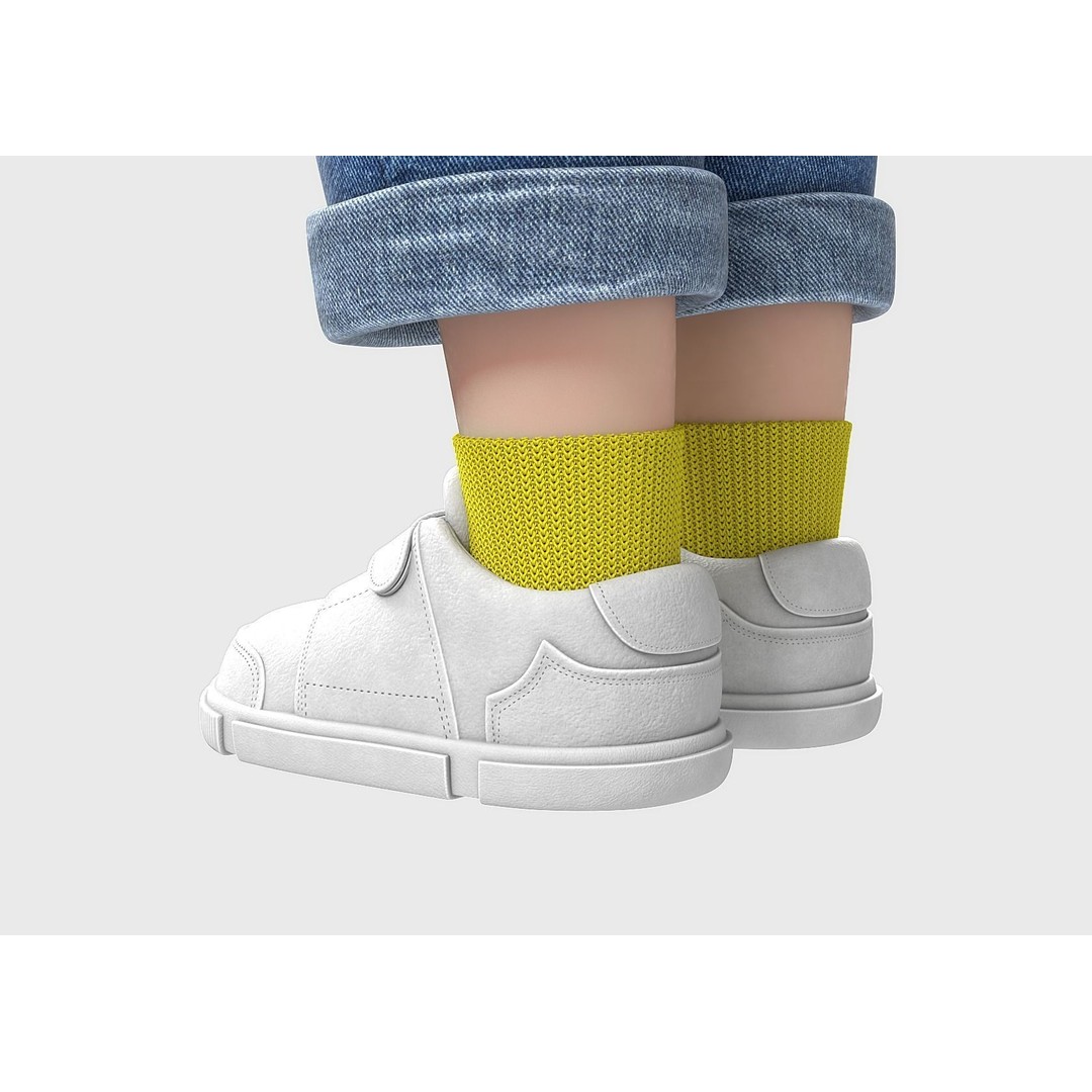 Cartoon Girl 3D Model – High Poly Character, FBX, Game Ready - View 13