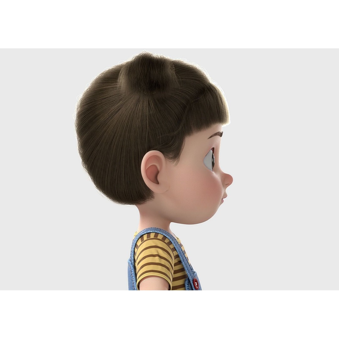 Cartoon Girl 3D Model – High Poly Character, FBX, Game Ready - View 6