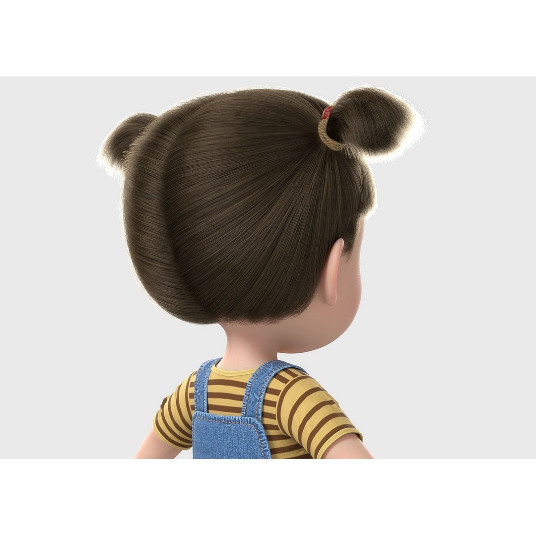 Cartoon Girl 3D Model – High Poly Character, FBX, Game Ready - View 7