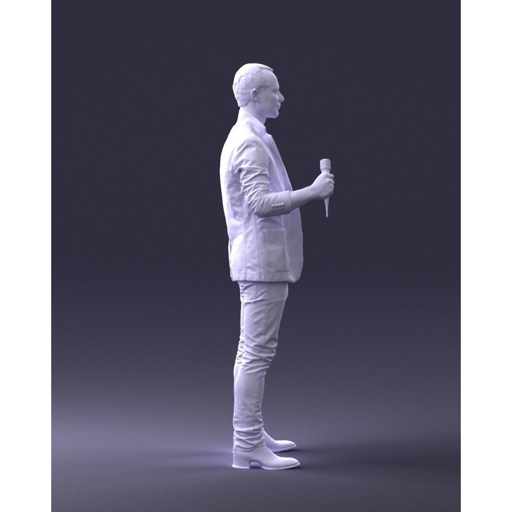 Realistic Male Character 3D Model – Full Body Scan Microphone Pose, FBX - View 15