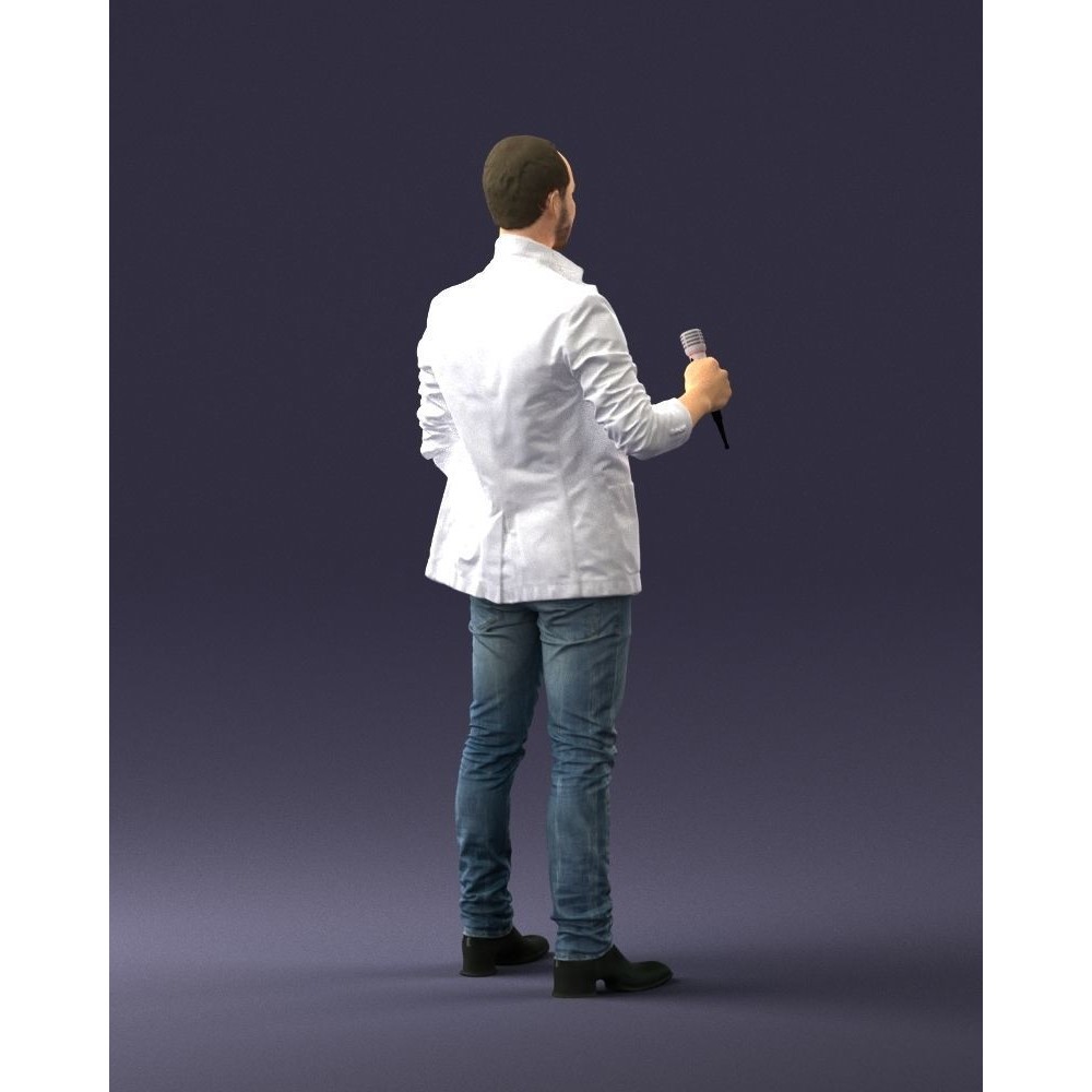 Realistic Male Character 3D Model – Full Body Scan Microphone Pose, FBX - View 17