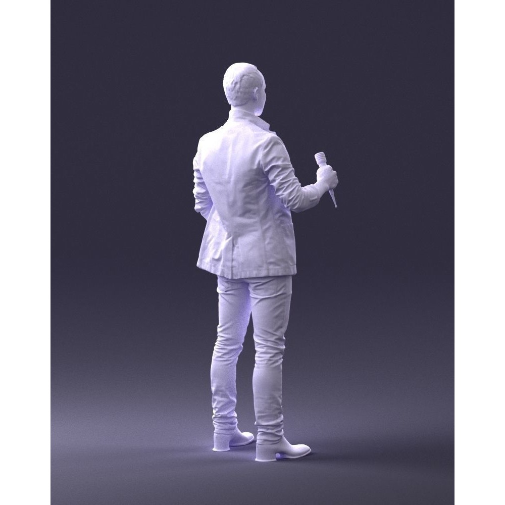 Realistic Male Character 3D Model – Full Body Scan Microphone Pose, FBX - View 18