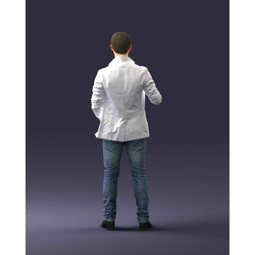 Realistic Male Character 3D Model – Full Body Scan Microphone Pose, FBX - View 20