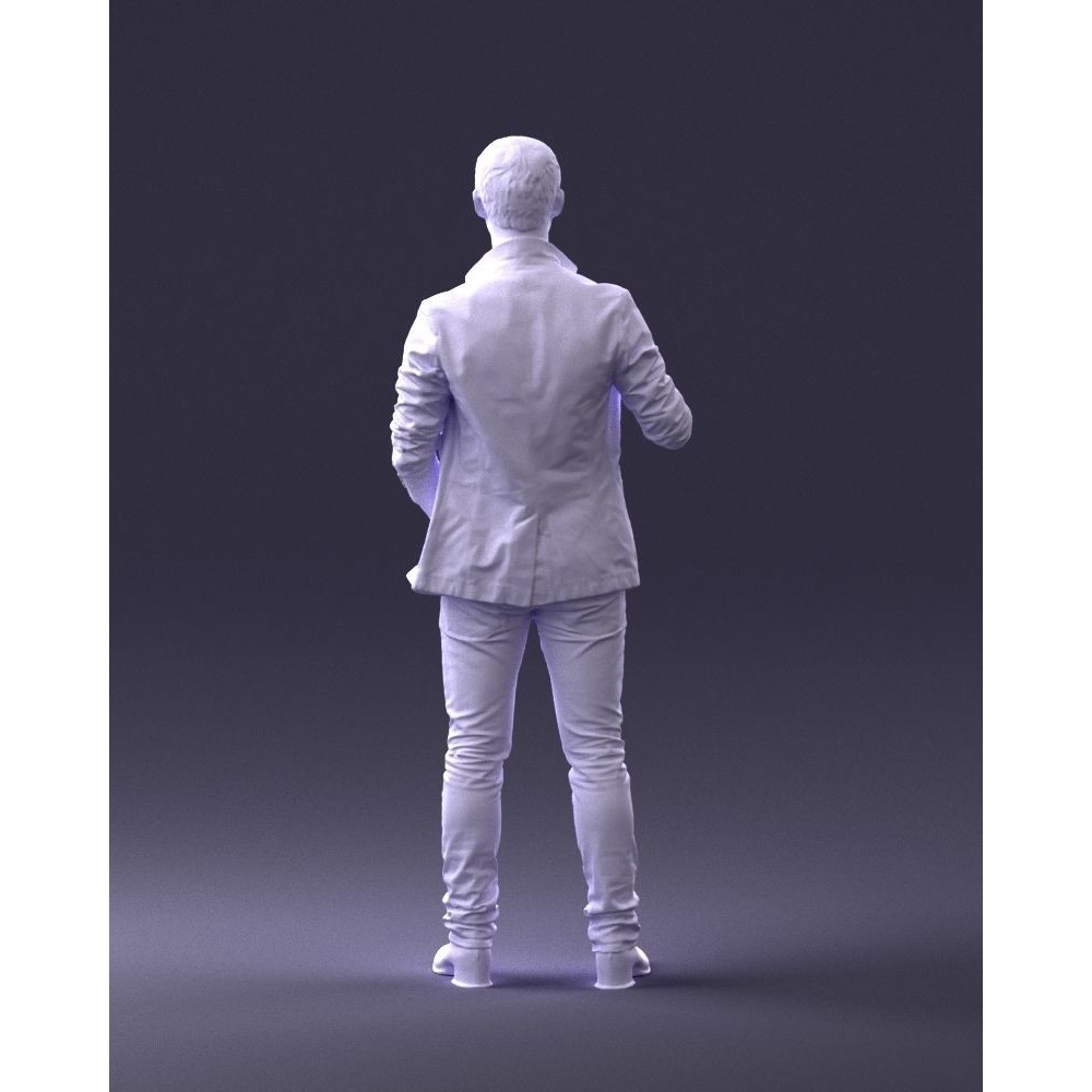 Realistic Male Character 3D Model – Full Body Scan Microphone Pose, FBX - View 21