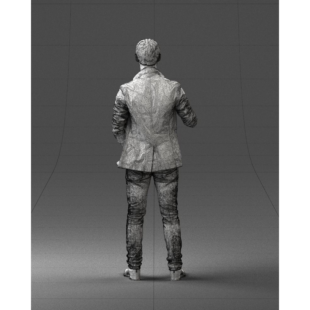 Realistic Male Character 3D Model – Full Body Scan Microphone Pose, FBX - View 22