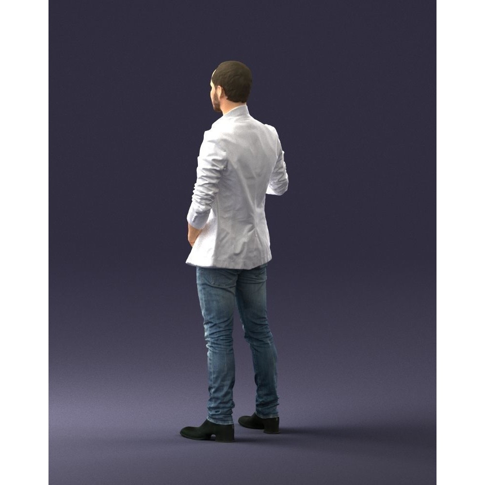 Realistic Male Character 3D Model – Full Body Scan Microphone Pose, FBX - View 23