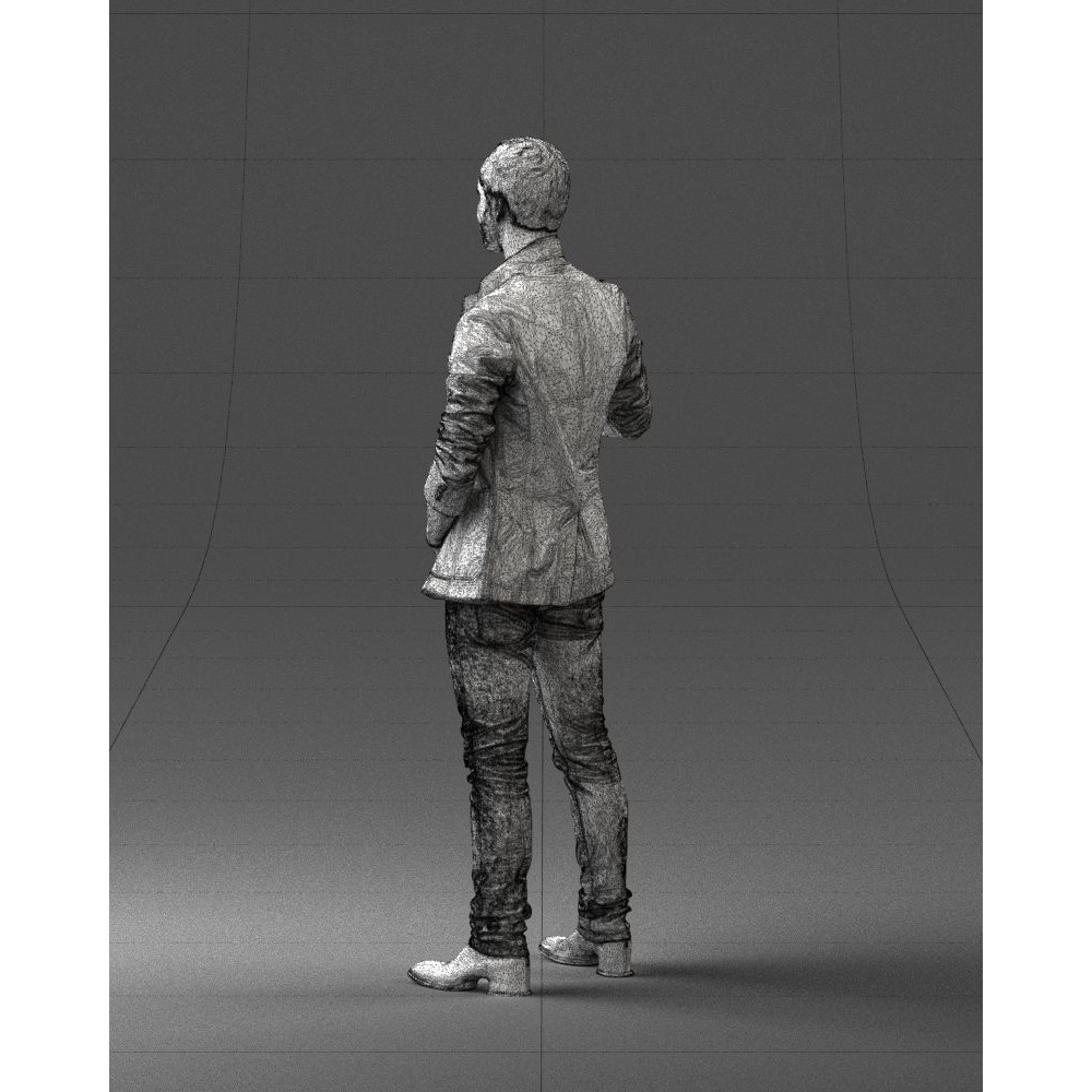 Realistic Male Character 3D Model – Full Body Scan Microphone Pose, FBX - View 25
