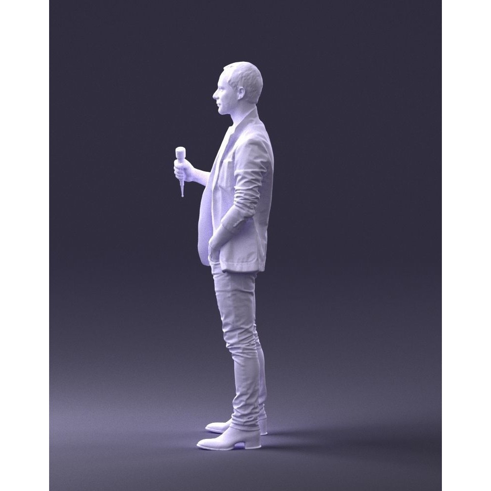 Realistic Male Character 3D Model – Full Body Scan Microphone Pose, FBX - View 27