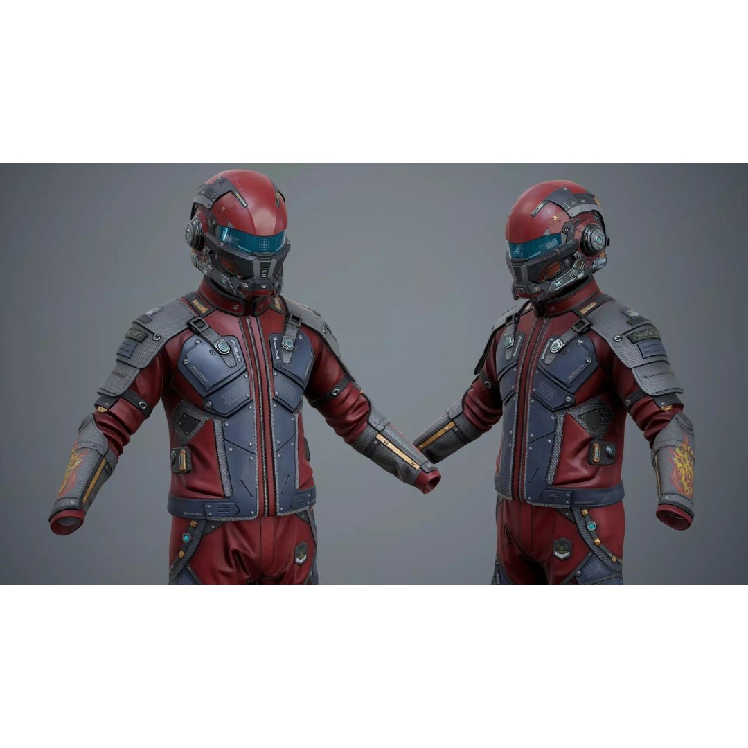 Sci-Fi Clothing 3D Model – Low-Poly Game Ready Outfit for MetaHumans - View 12