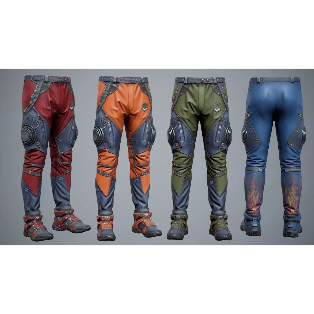 Sci-Fi Clothing 3D Model – Low-Poly Game Ready Outfit for MetaHumans - View 13