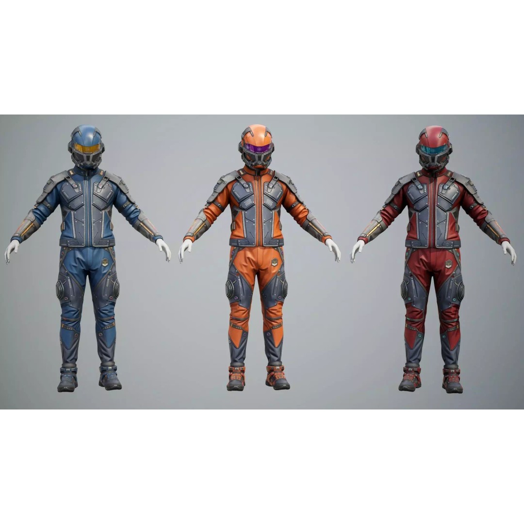 Sci-Fi Clothing 3D Model – Low-Poly Game Ready Outfit for MetaHumans - View 14