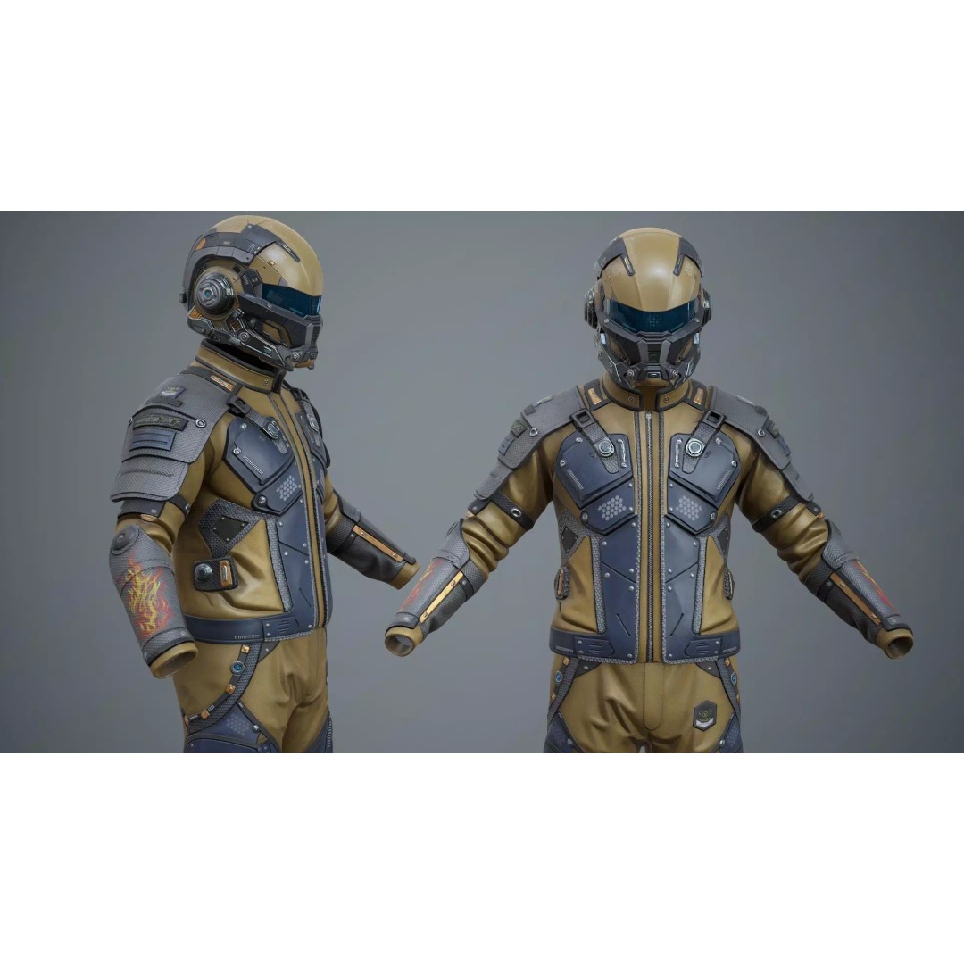 Sci-Fi Clothing 3D Model – Low-Poly Game Ready Outfit for MetaHumans - View 18