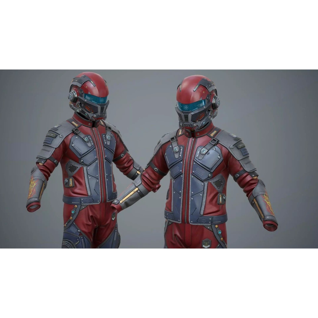 Sci-Fi Clothing 3D Model – Low-Poly Game Ready Outfit for MetaHumans - View 19