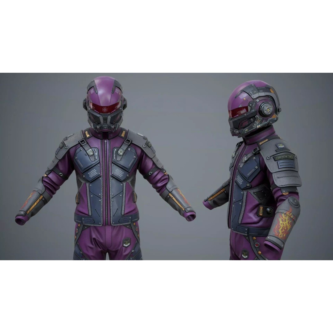 Sci-Fi Clothing 3D Model – Low-Poly Game Ready Outfit for MetaHumans - View 26