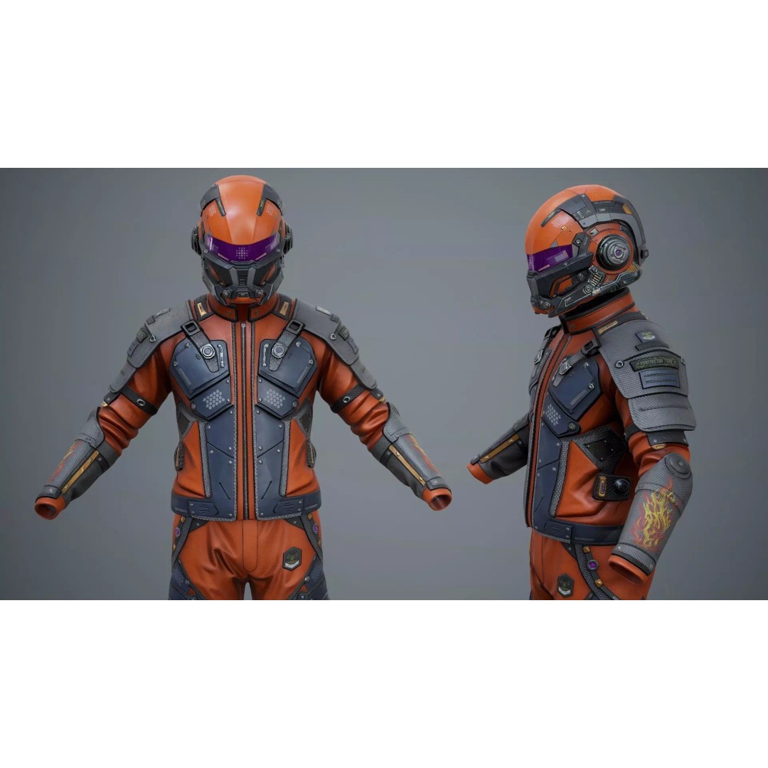 Sci-Fi Clothing 3D Model – Low-Poly Game Ready Outfit for MetaHumans - View 27
