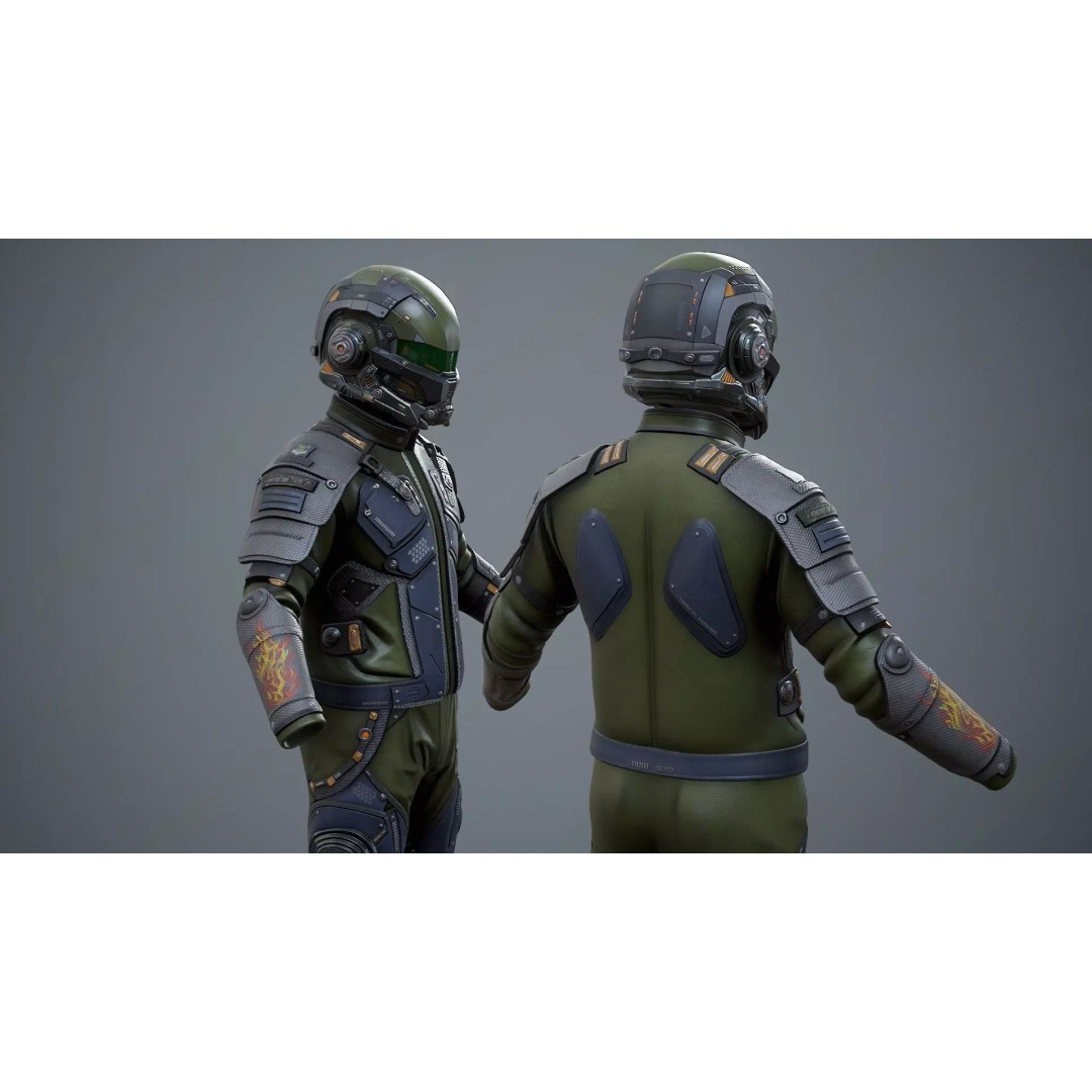 Sci-Fi Clothing 3D Model – Low-Poly Game Ready Outfit for MetaHumans - View 29