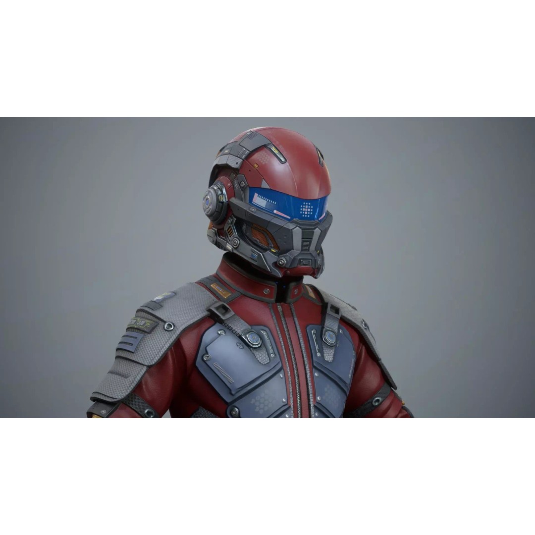 Sci-Fi Clothing 3D Model – Low-Poly Game Ready Outfit for MetaHumans - View 3
