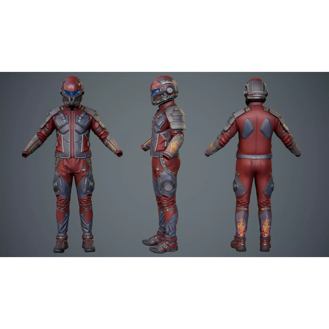 Sci-Fi Clothing 3D Model – Low-Poly Game Ready Outfit for MetaHumans - View 30